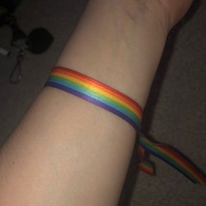 Adjustable rainbow gay pride bracelet